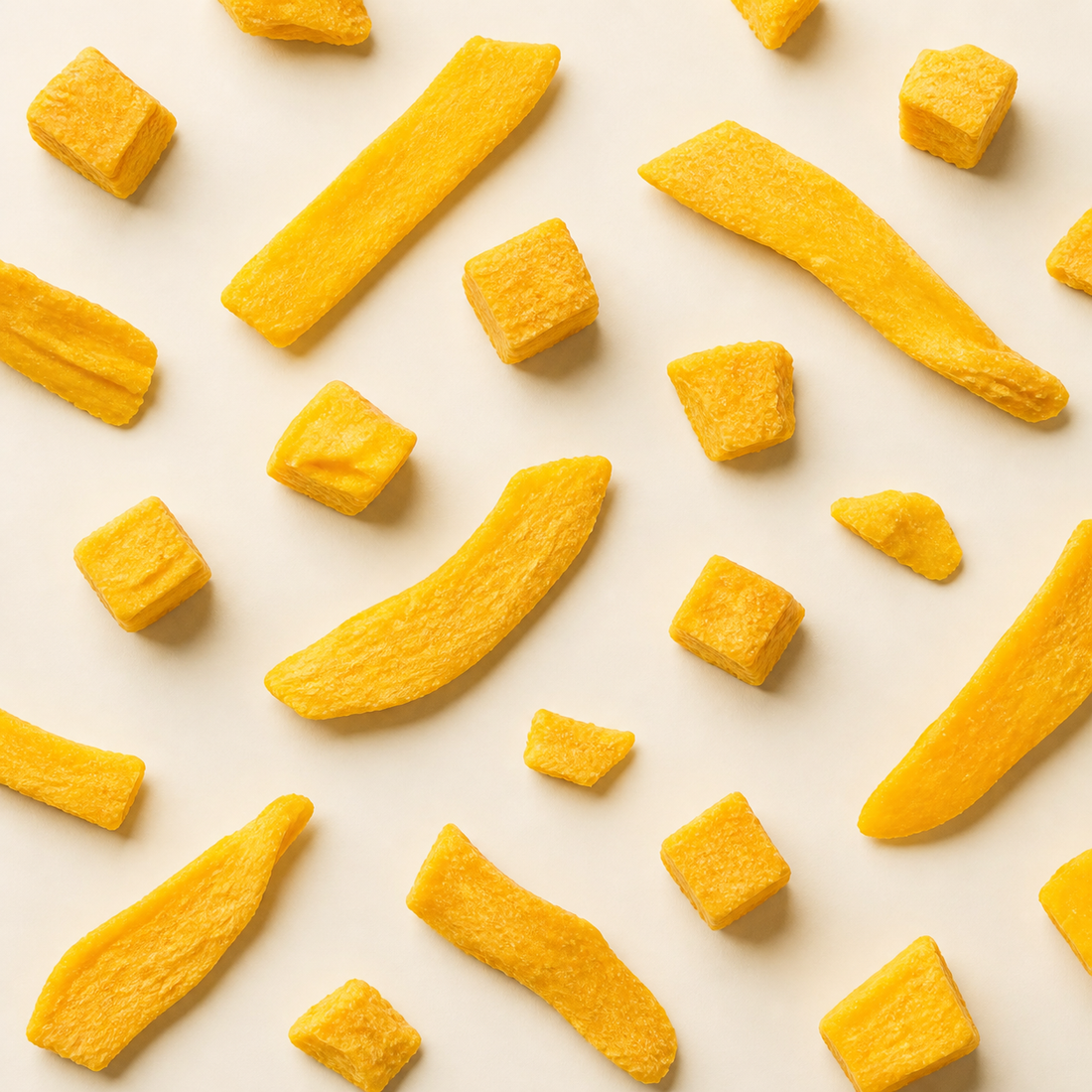 Frystorkade mangobitar