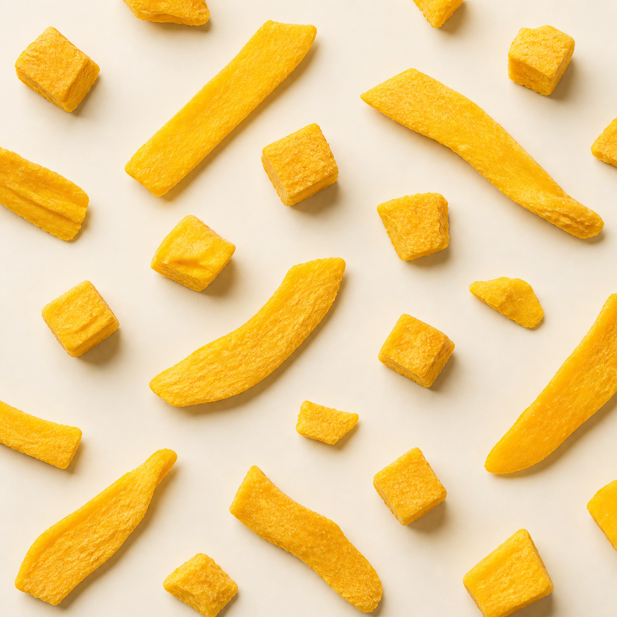 Frystorkade mangobitar