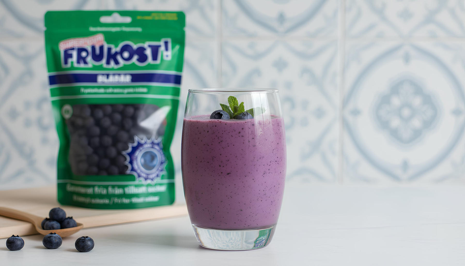 Blåbärssmoothie med frystorkade blåbär