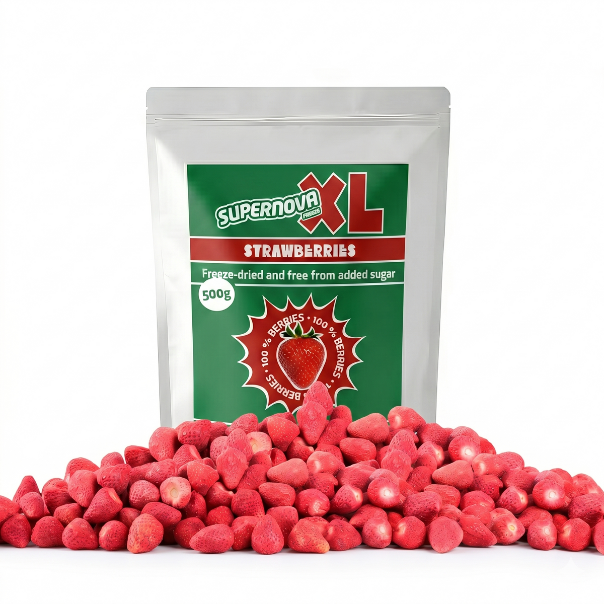 Supernova Freeze XL - Jordgubbar – förpackning med frystorkade jordgubbar